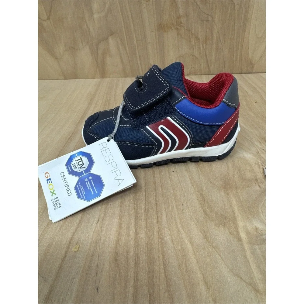 GEOX Respira Baby Toddler Sneakers Sz 4.5 Blue Red